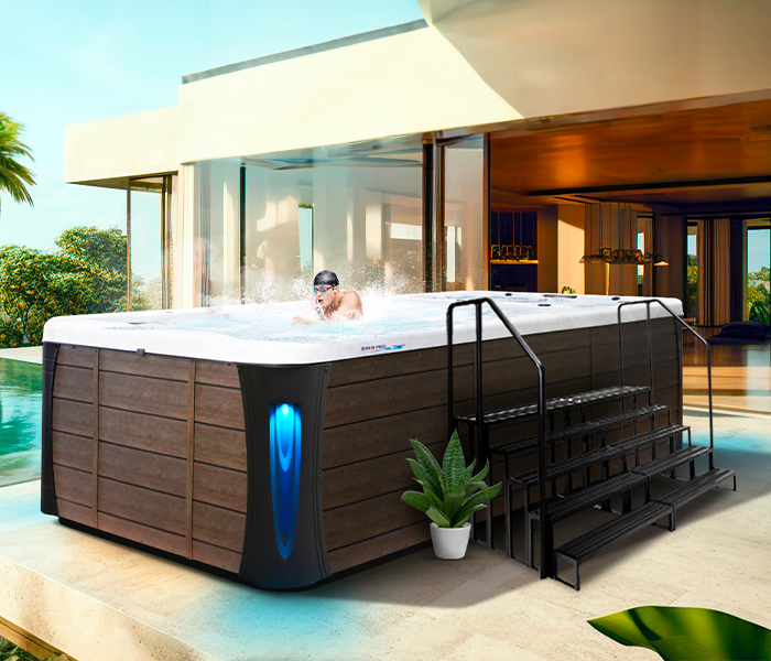 Calspas hot tub being used in a family setting - Caro